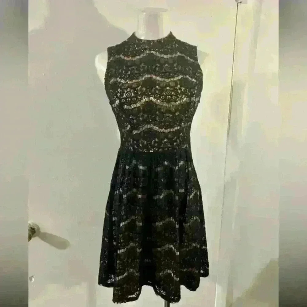 Black Lace Party Dress Size S‎